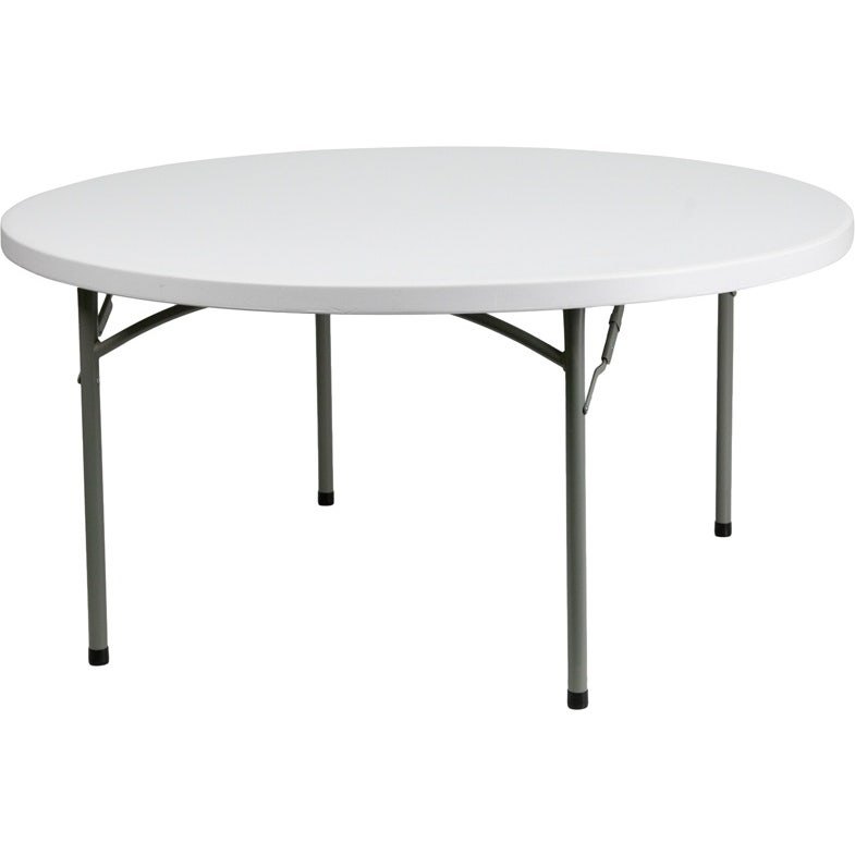 Five-foot round guest table for event rentals