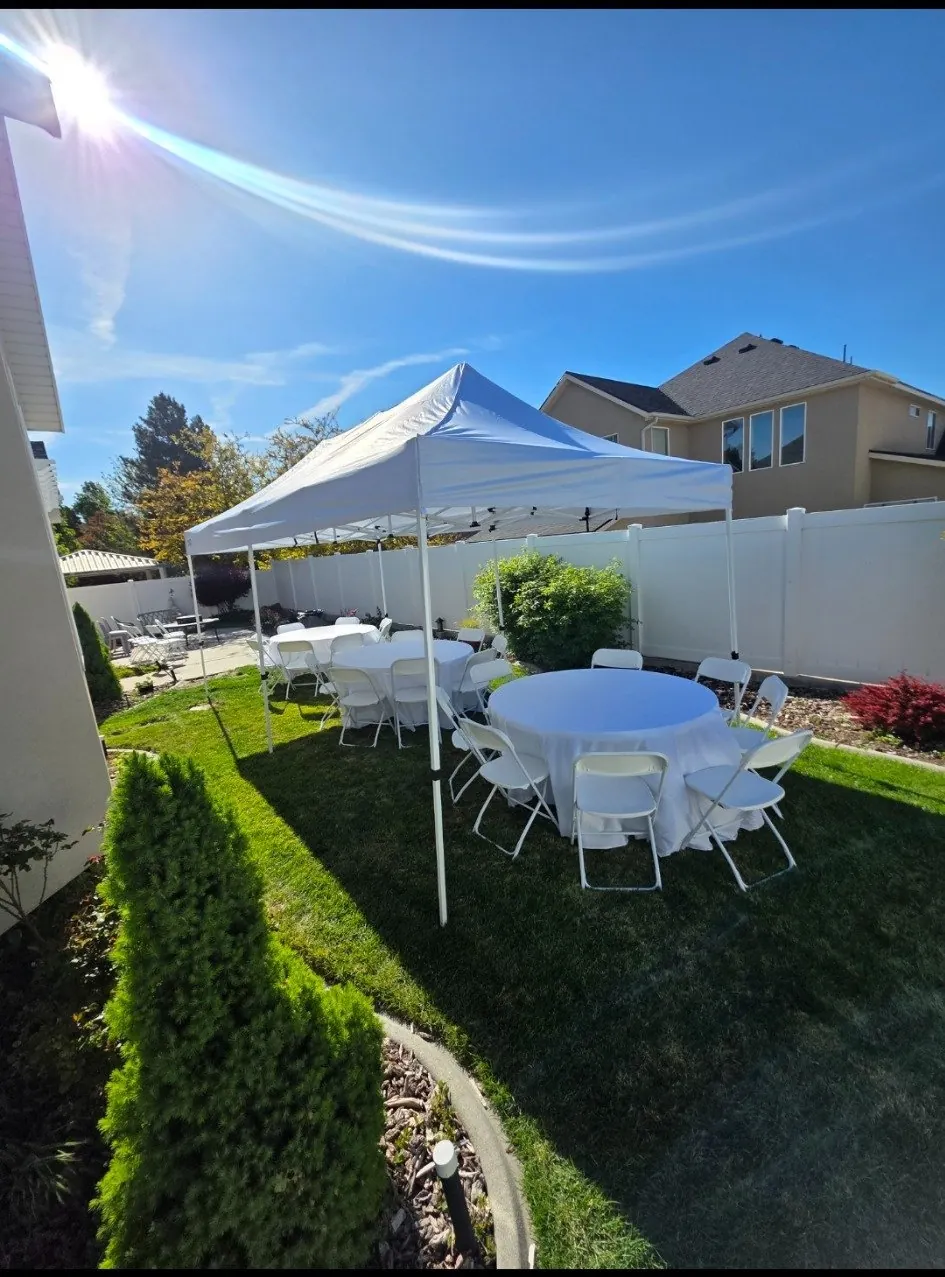 Ten by twenty foot white event canopy